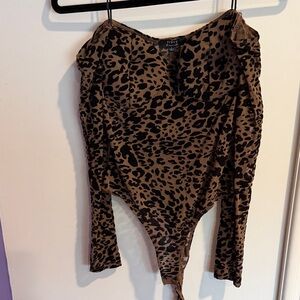 Leopard Print Long Sleeve Bodysuit
